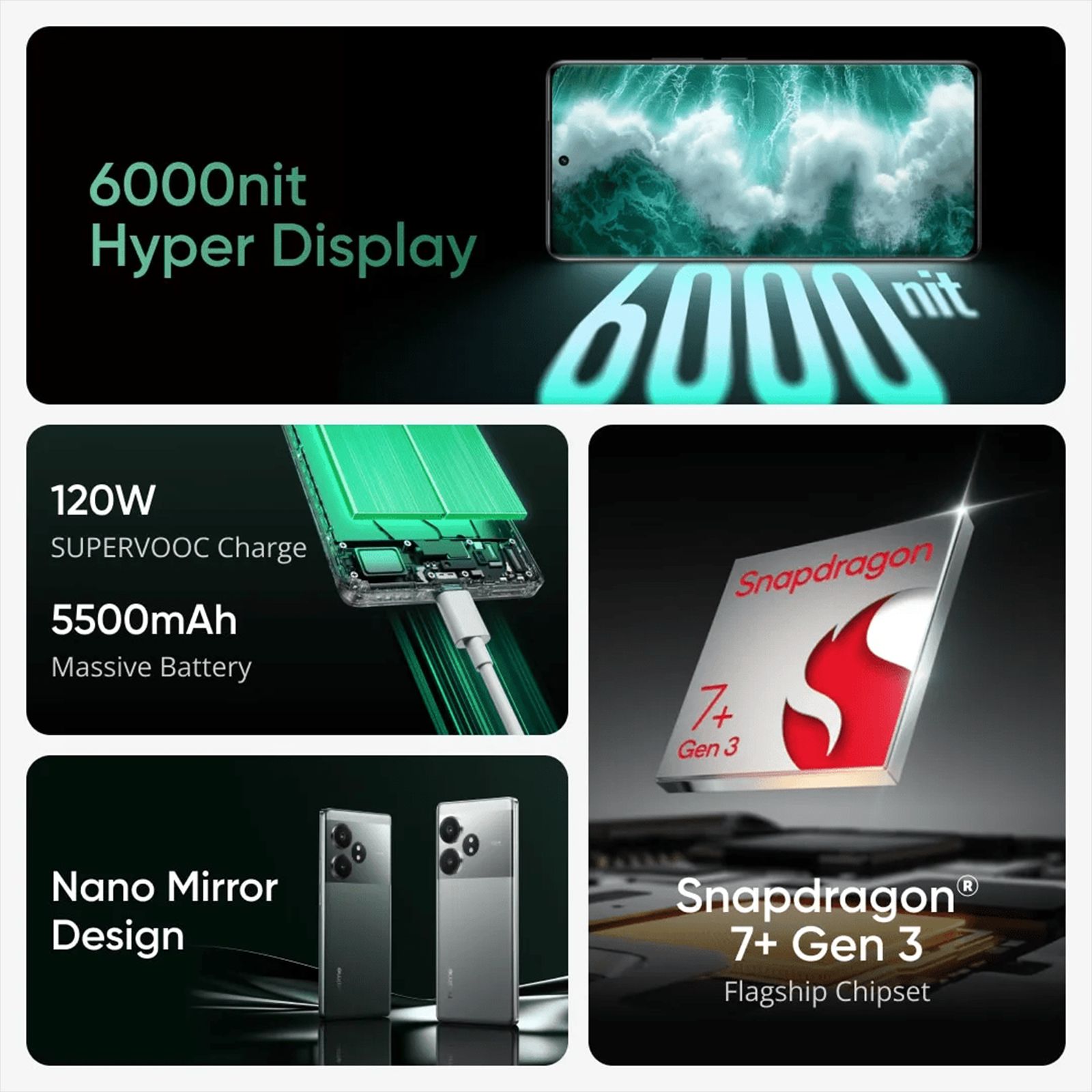 スマートフォン本体 realme GT 6T 12GB 256GB Green Realme GT 6 12GB 256GB Dual Sim Green | CSmobiles | CSmobiles